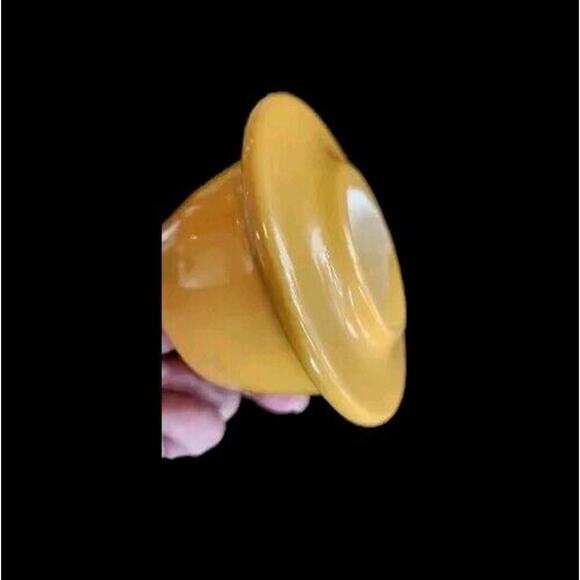 Emile Henry Ceramic Butter Bowl Dish Mustard Yellow Made In France - Picture 11 of 11